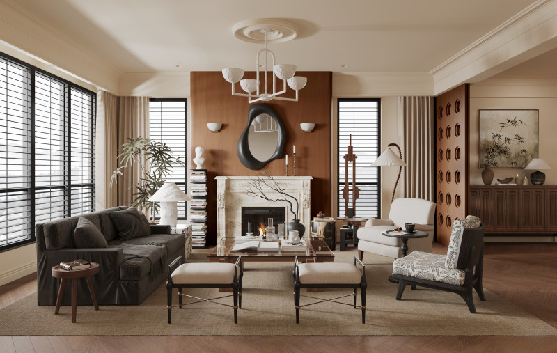 Luxurious living room dining room interior scene24 3D मॉडल .c4d .max .obj .3ds .fbx .stl .blend 