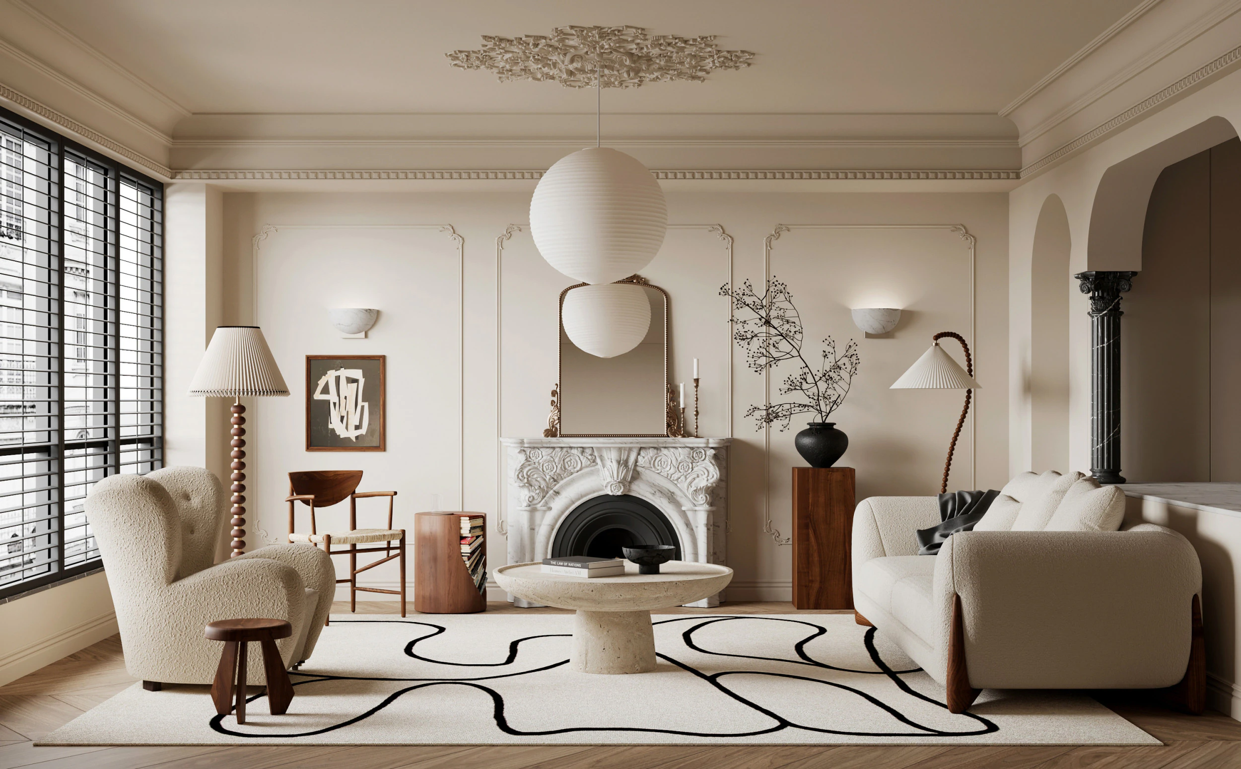 Luxurious living room dining room interior scene26 3D Model .c4d .max .obj .3ds .fbx .stl .blend 