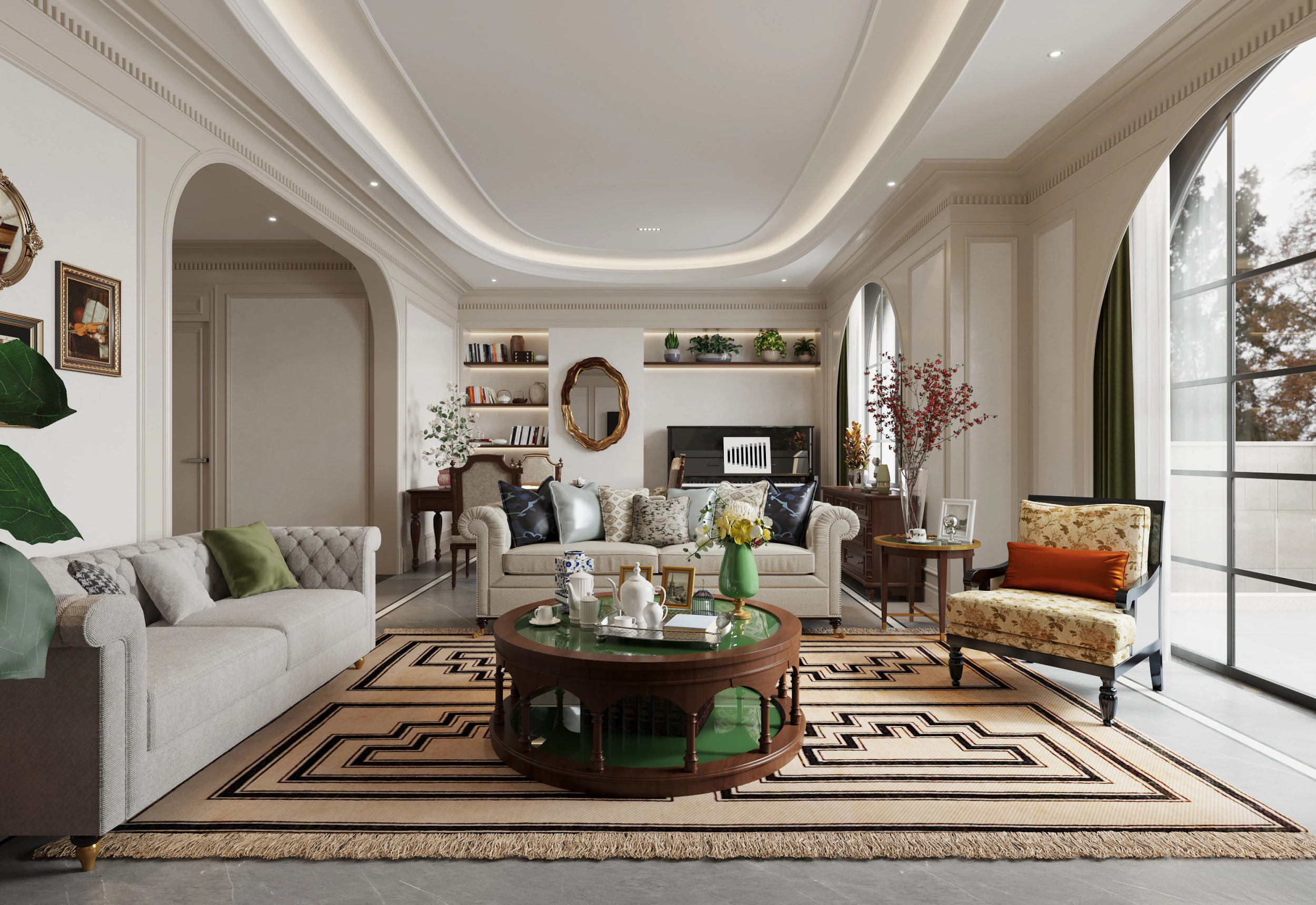 Luxurious living room dining room interior scene27 3D Model .c4d .max .obj .3ds .fbx .stl .blend 