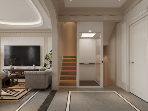 Luxurious living room dining room interior scene27 3D Model