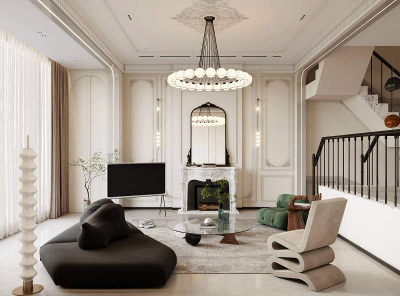 Luxurious living room dining room interior scene28 3D Model .c4d .max .obj .3ds .fbx .stl .blend 