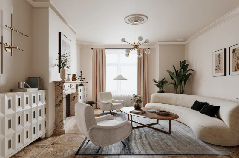 豪華なリビングルームダイニングルームインテリアシーン30 3Dモデル .c4d .max .obj .3ds .fbx .stl .blend 