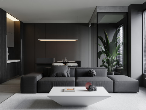Living room dining room interior scene33 3D मॉडल