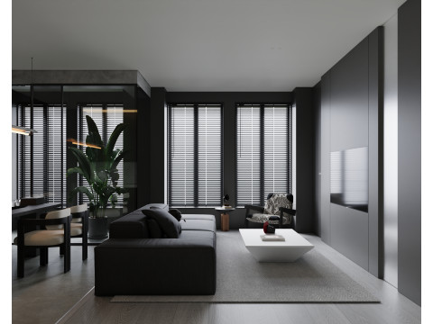 Living room dining room interior scene33 Modelo 3D