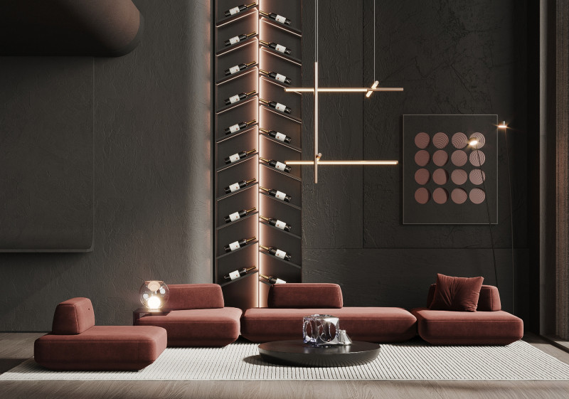Living room interior scene34 3D Модель .c4d .max .obj .3ds .fbx .stl .blend 