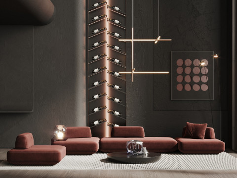 Living room interior scene34 3D मॉडल