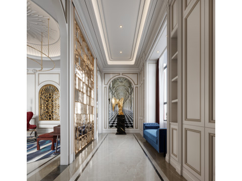 Luxurious living room dining room interior scene36 3D Модель