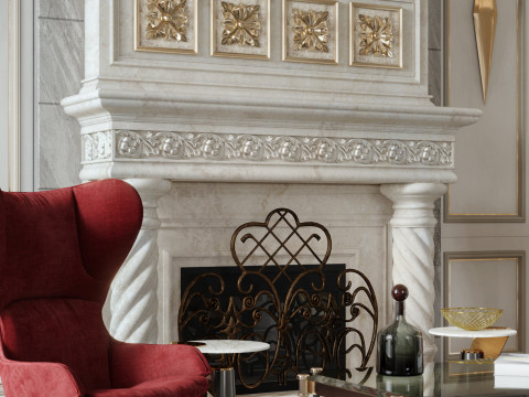 Luxurious living room dining room interior scene36 3D Модель