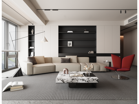 Living room interior scene2 3D मॉडल