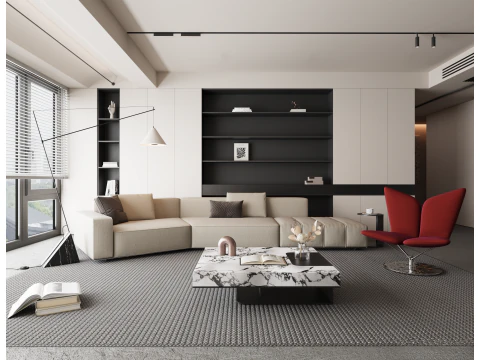 Woonkamer interieur scene2 3D Model