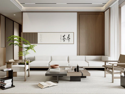 Chinese living room interior scene4 3D Model