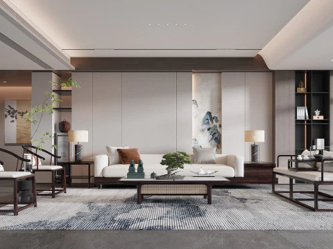 Scena wnętrza chińskiego salonu 5 Model 3D