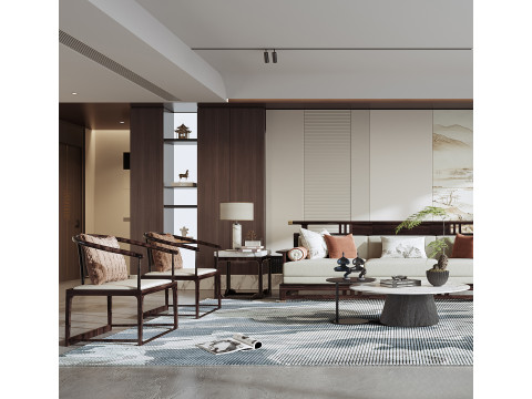 Chinese living room interior scene6 3D मॉडल