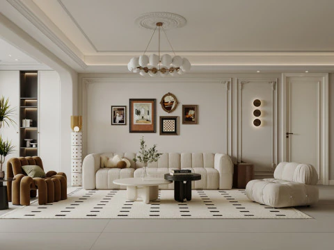 リビングルームのインテリアシーン8 3Dモデル