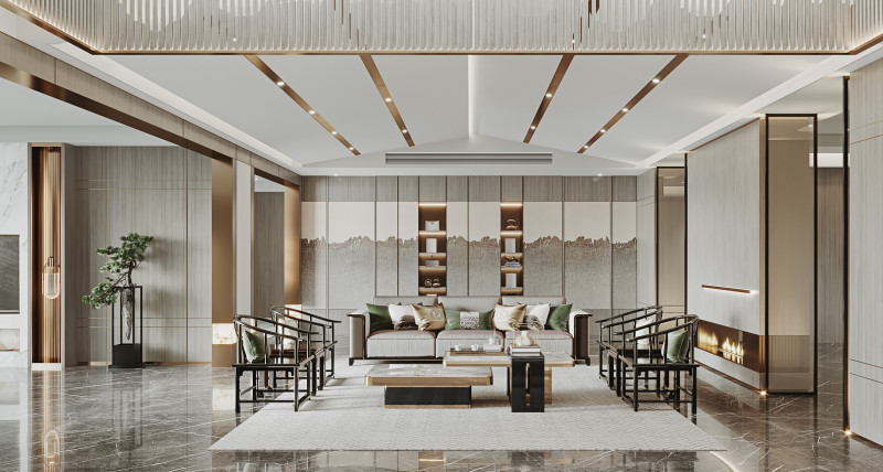Chinese living room interior scene15 3D मॉडल .c4d .max .obj .3ds .fbx .stl .blend 