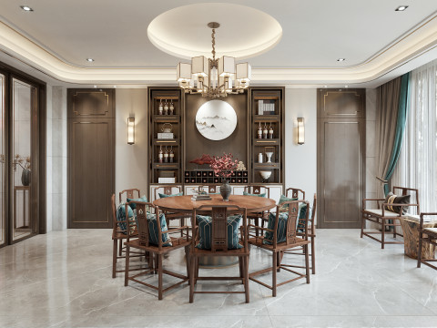 Chinese living room dining room bedroom interior scene20 Modelo 3D