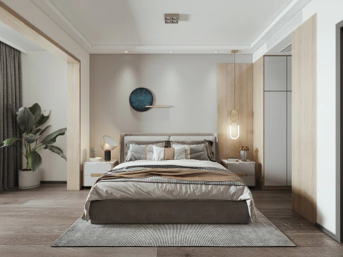 Living room dining room bedroom interior scene24 3D Model
