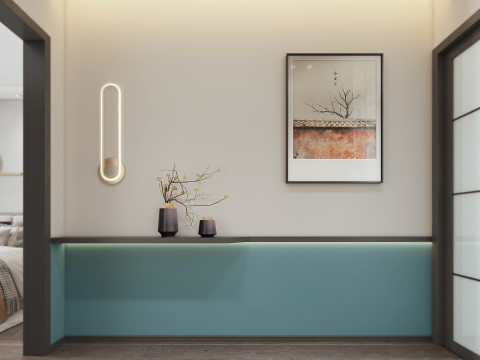 Living room dining room bedroom interior scene24 3D Модель