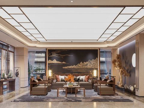 Chinese living room interior scene26 Modelo 3D