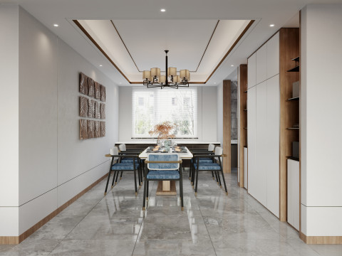 Chinese living room dining room interior scene27 Modelo 3D
