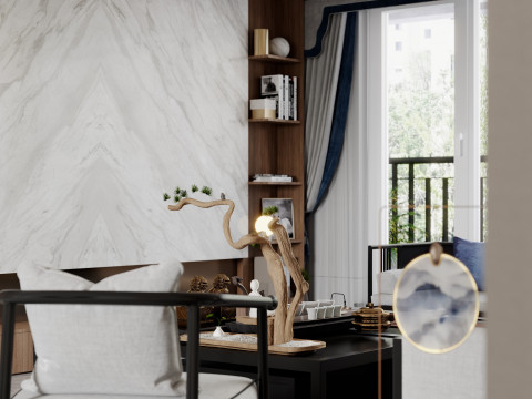 Chinese living room dining room interior scene27 Modelo 3D