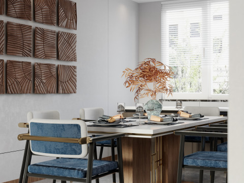Chinese living room dining room interior scene27 Modelo 3D