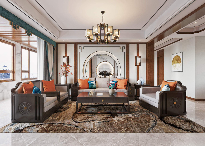 Chinese living room dining room interior scene30 3D 模型 .c4d .max .obj .3ds .fbx .stl .blend 