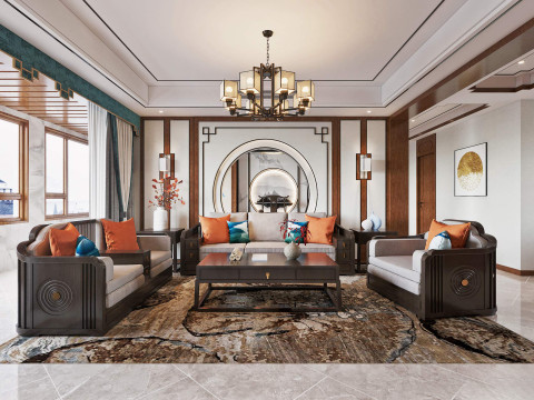 Chinese living room dining room interior scene30 Modelo 3D