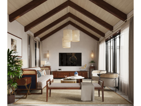 Chinese living room interior scene33 Modelo 3D