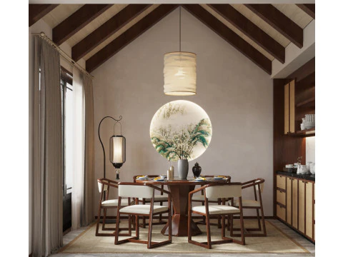 Chinese living room interior scene33 3D Model