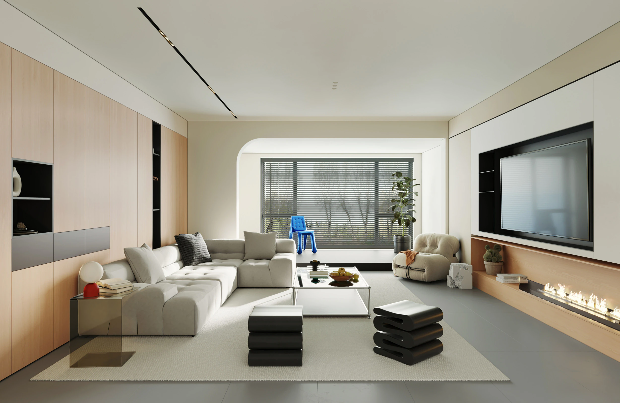 Modern living room 1 3D Model .c4d .max .obj .3ds .fbx .stl .blend