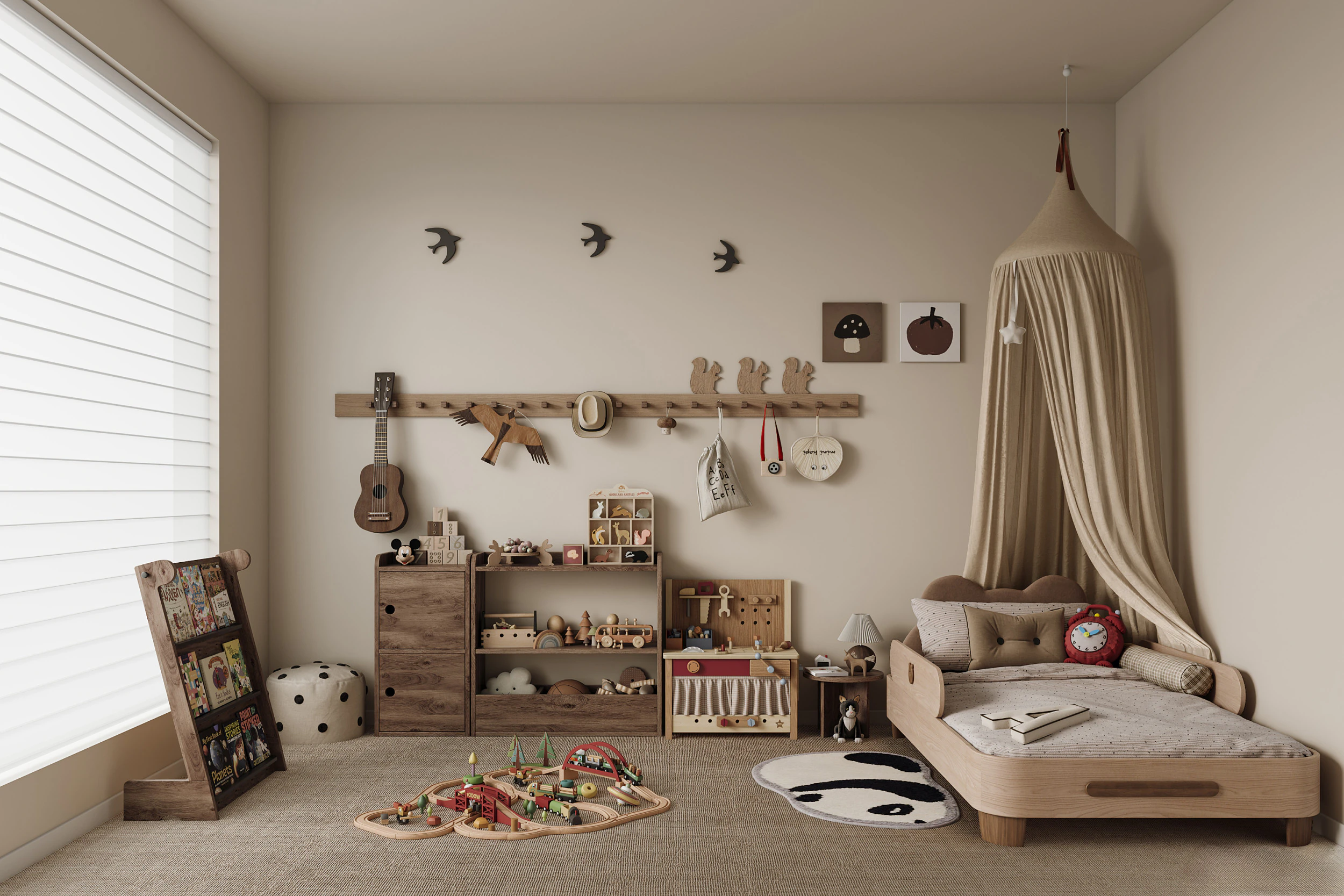 Children bedroom 3D Model .c4d .max .obj .3ds .fbx .stl .blend 