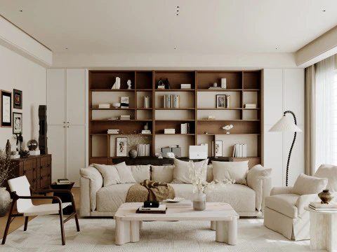 Nowoczesny salon 6 Model 3D