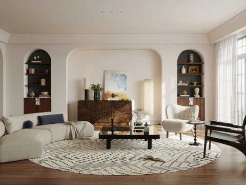 モダンなリビング ルーム 9 3Dモデル