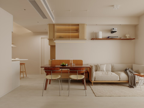 Living Room Dining Room Kitchen10 Model 3D