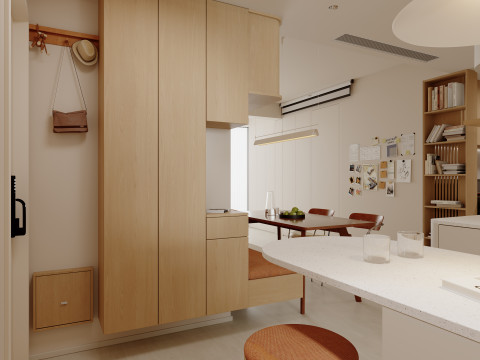 Living Room Dining Room Kitchen10 3D Model
