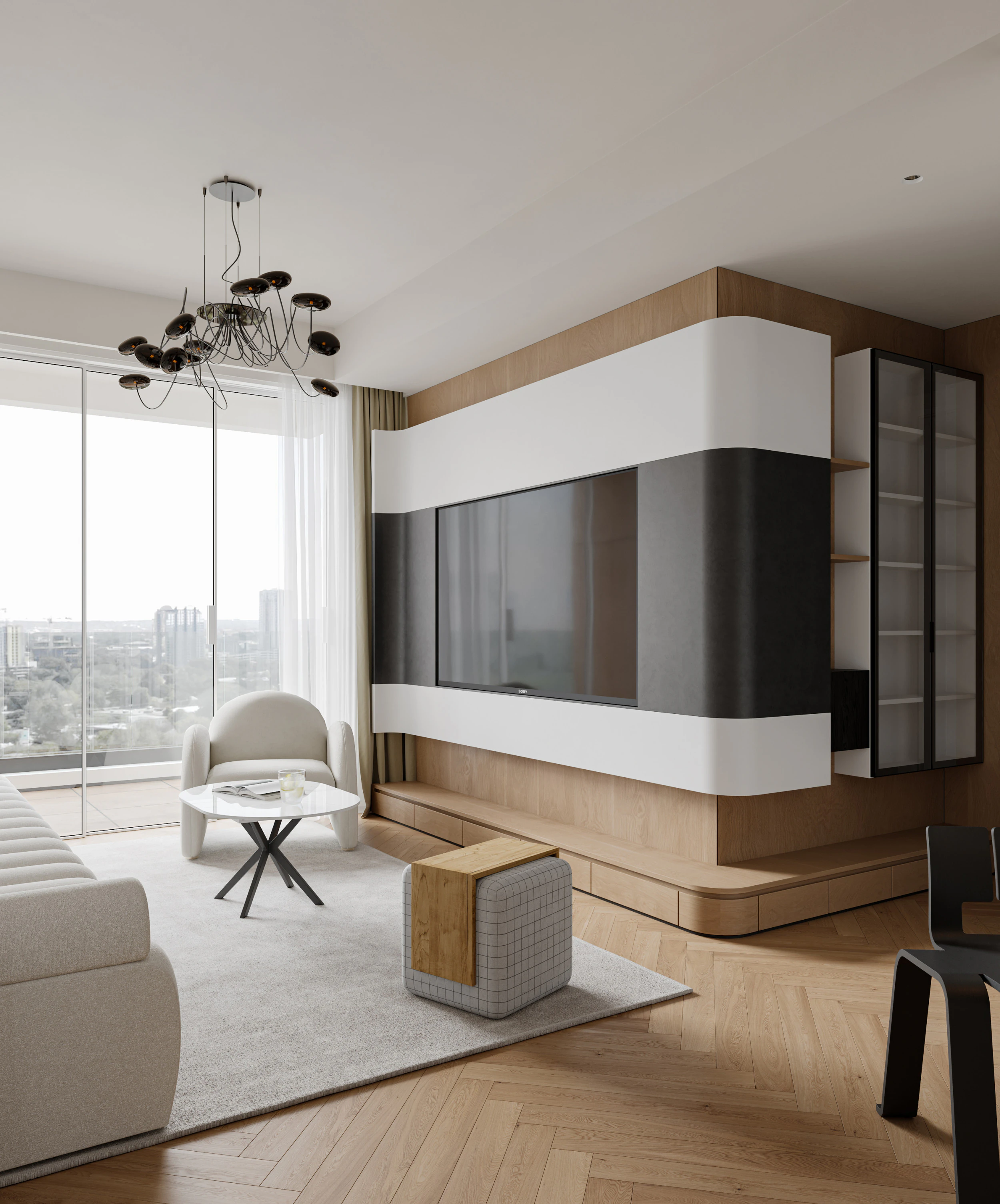 Living Room Dining Room Kitchen22 3D Model .c4d .max .obj .3ds .fbx .stl .blend 