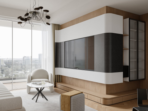 Living Room Dining Room Kitchen22 3D Model