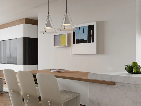 Living Room Dining Room Kitchen22 3D Model