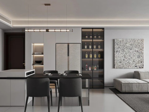 Living Room Dining Room 23 3D Model