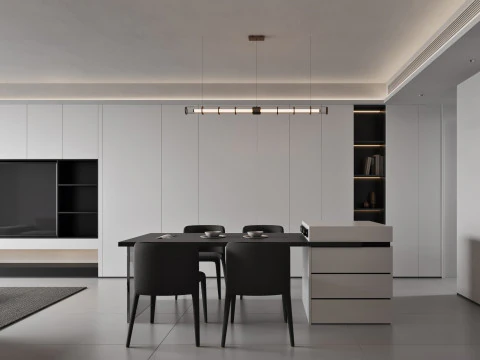 Living Room Dining Room 23 3D Model