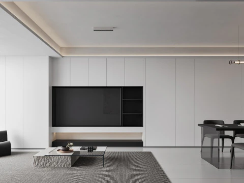 Living Room Dining Room 23 3D Model