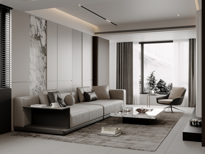 Living Room Dining Room 27 3D Model .c4d .max .obj .3ds .fbx .stl .blend 