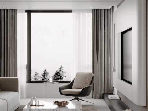 Living Room Dining Room 27 3D Model