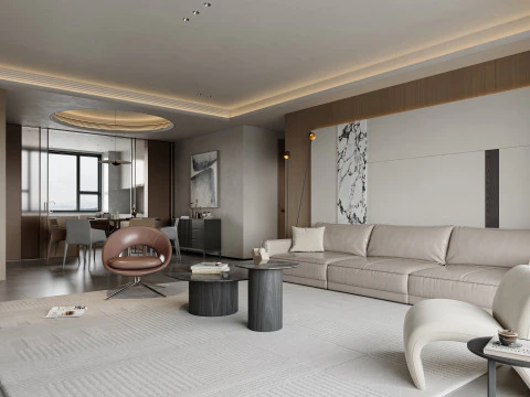 Living Room and Dining Room 35 3D Model