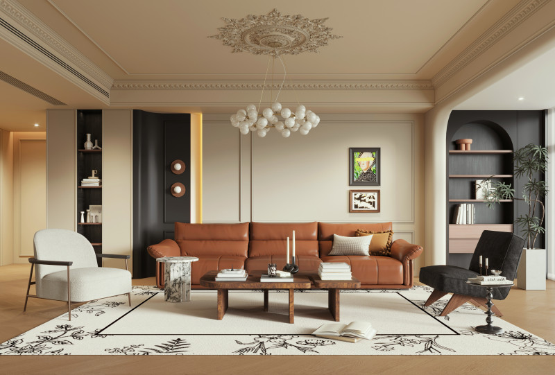 Living Room 36 3D Model .c4d .max .obj .3ds .fbx .stl .blend 