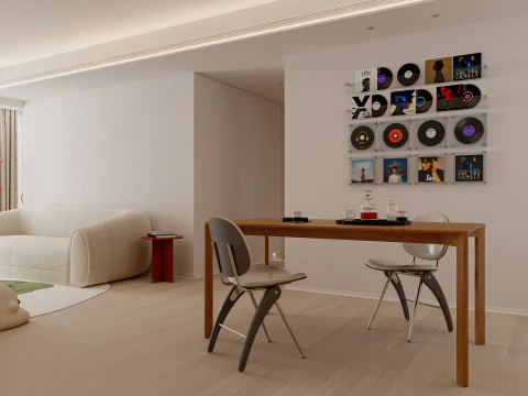 Living Room Dining Room Kitchen43 3D Model