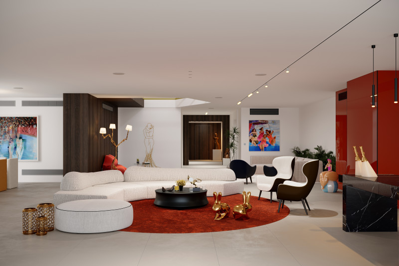 Living Room 52 3D Model .c4d .max .obj .3ds .fbx .stl .blend 