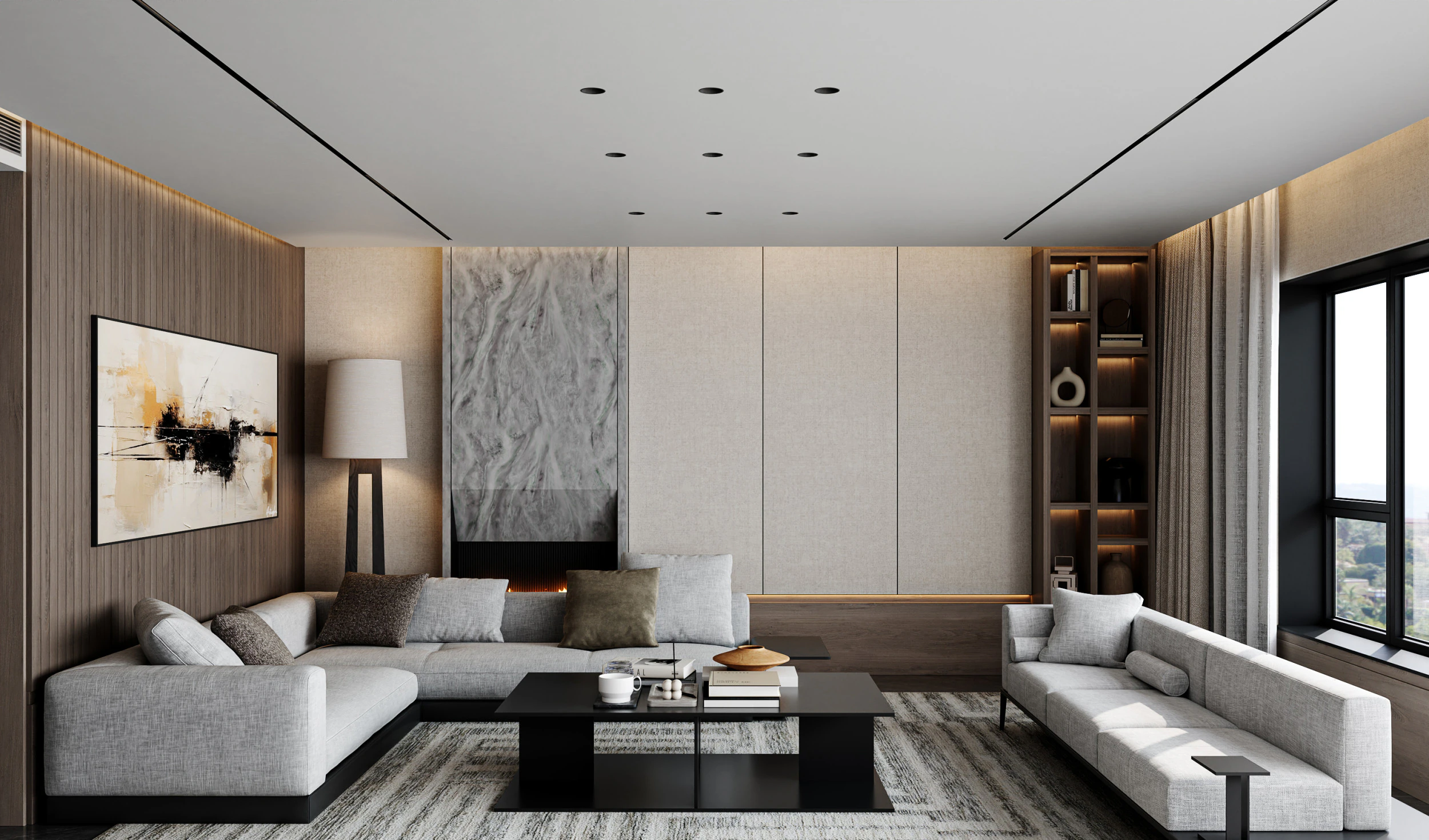 Living Room 57 3D Model .c4d .max .obj .3ds .fbx .stl .blend