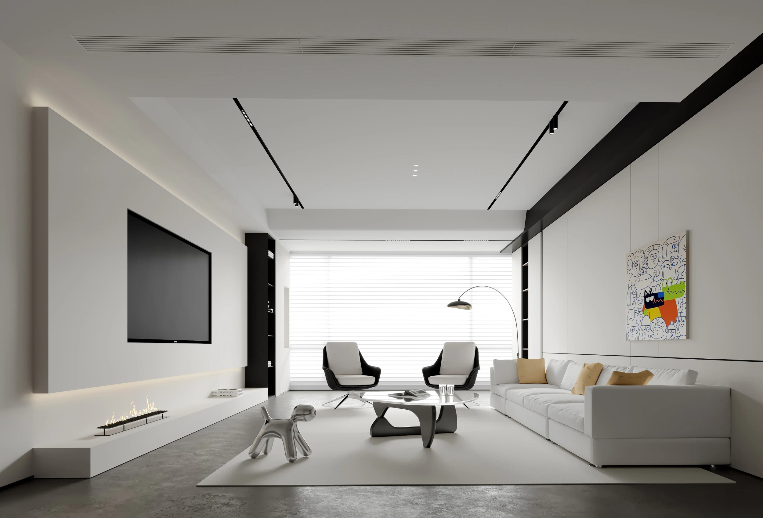 Living Room 60 3D Model .c4d .max .obj .3ds .fbx .stl .blend